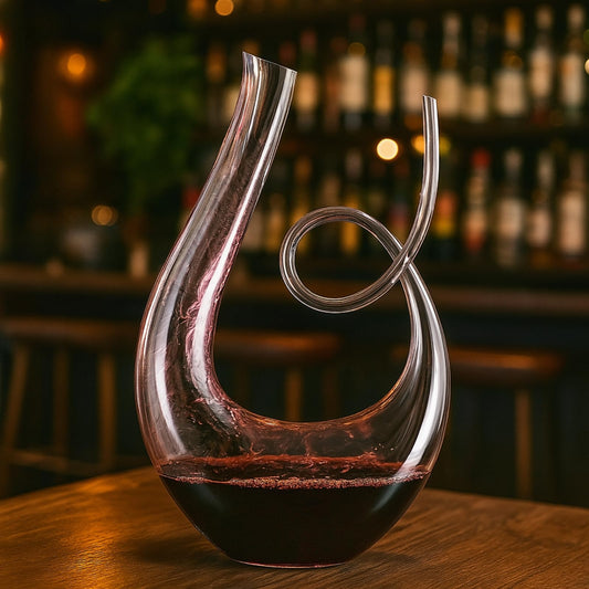 Art Series Swirl Wine Decanter – Hand Blown, Lead-Free Glass