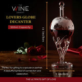 Love Crystal Decanter, For Wine & Whiskey The Wine Savant - 12" Tall
