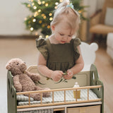 ROBUD Wooden Baby Doll Crib for Kids