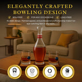 The Wine Savant Bowling Decanter, Sports Themed Whiskey Gift Set - Clear