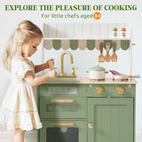 ROBUD Wooden Kids Play Kitchen Set - Olivia Green