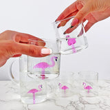 The Wine Savant Flamingo Pitcher & 4 Glasses Set Decanter