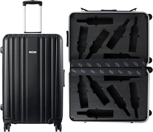 Wine Bottle Suitcase Aluminum | Holds 12 Standard 750 ML Bottles (26 IN)