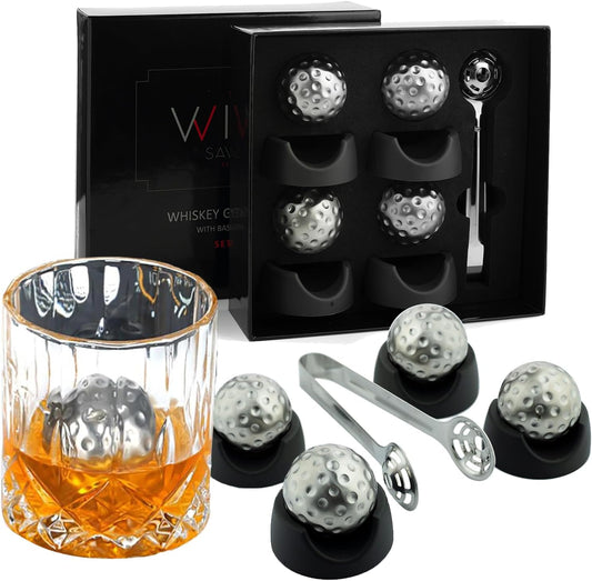 Golf Ball Shaped Stainless Steel Whiskey Stones