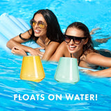 Floating Wine Glasses for Pool - Set of 2-15 OZ (Yellow)