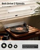 Angels Horn H002BT-OR Exceptional Quality Vintage Wooden Turntable Bluetooth Vinyl Player