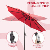 PATIO TREE 9ft Manual-tilted Outdoor Patio Umbrella with Crank Handle and Sunbrella® Fabric (Jockey Red)