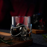 Skull & Snake Pewter Whiskey, Wine, Beer & Water Drinking Glass -12.5oz Set of 2