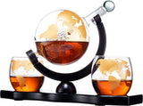 Gold Etched Whiskey Decanter Set Globe, Bourbon (27 Oz) (Gold)