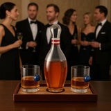 The Wine Savant Bowling Decanter, Sports Themed Whiskey Gift Set - Clear