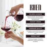 Confetti Stemmed Wine Glasses Set of 2, 20oz Multicolor Clear Glass