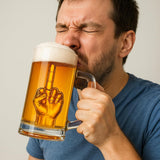 The Wine Savant Middle Finger Beer Glass with Handle – 12.05 oz