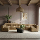 Rummi - Velvet Performance Fabric Upholstered 8 Piece Modular Sectional (With 2 Corner Chairs)