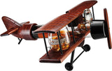 (EU ONLY) Whiskey-Dekanter-Set und Gläser, antikes Holz-Flugzeug