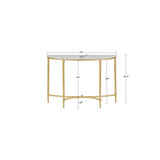 White Marble Tabletop Consol Table with Gold Base
