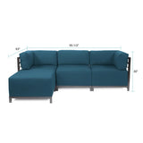 Axis 4pc Sectional Seascape Turquoise Titanium Frame
