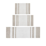 Reversible Cotton Bathroom Rug, Taupe