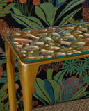 Honeycomb Gold Console Table