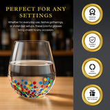 Large Stemless Wine Glasses – Set of 2-14oz