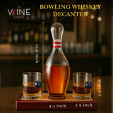 The Wine Savant Bowling Decanter, Sports Themed Whiskey Gift Set - Clear