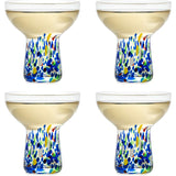 Stemless Margarita Glass – Set of 4 - Luxury Hand Blown Confetti Margaritas