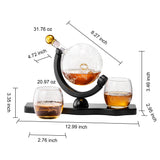 Middle Earth Decanter Set with Gold Ring