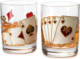 Playing Cards Drinking Glasses - Set of 2