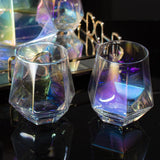 Diamond Iridescent Glass Diamond Decanter and Glasses Set