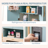 Robud Wooden Play Fridge Freezer Set for Kids