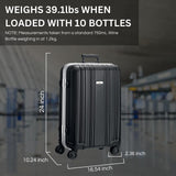 Wine Bottle Suitcase Aluminum | Holds 12 Standard 750 ML Bottles (26 IN)