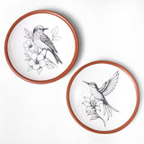 Hummingbird Terracotta Wall Plates Set of 2 8 Inch Decor (8 Units)