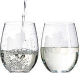 Set of 2 Pug Dog Stemless Wine Glasses