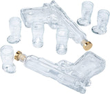 Pistol & Shotglasses Decanter Party Serving Holster Set