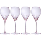 Paris Collection Crystal Pink Balloon Wine Glasses, 14 oz Set of 4