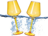 Floating Wine Glasses for Pool - Set of 2-15 OZ (Yellow)