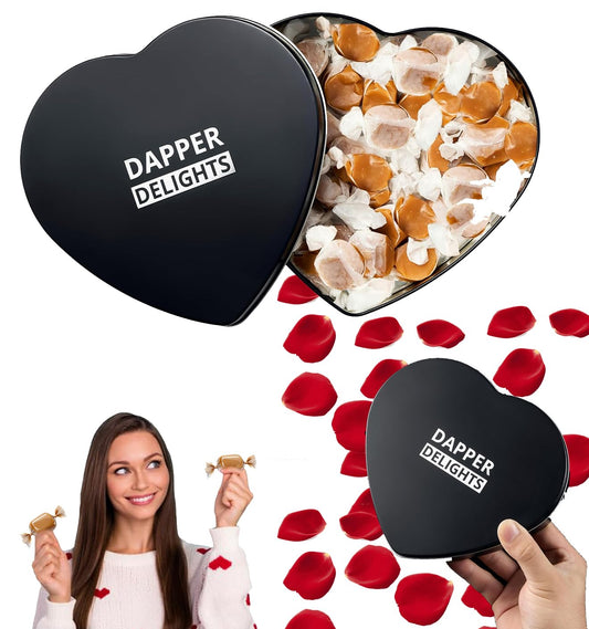 Valentines Day Gift Scotch Whiskey Caramels - Heart Tin