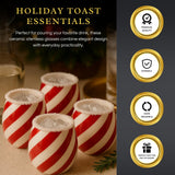Red Swirl Christmas Ceramic Stemless Shot Glasses | Set of 4 | 6oz