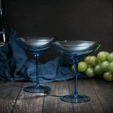 Champagne Coupes 12oz - (2, Cobalt Blue)