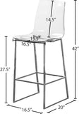 Lumen Contemporary Counter Stool - Chic Metal Frame with Acrylic Seat for Stylish Breakfast Bar Use