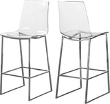 Lumen Contemporary Counter Stool - Chic Metal Frame with Acrylic Seat for Stylish Breakfast Bar Use