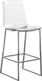 Lumen Contemporary Counter Stool - Chic Metal Frame with Acrylic Seat for Stylish Breakfast Bar Use