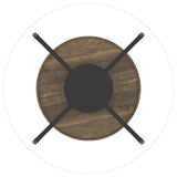 Delfin Round Glass Top Coffee Table Black and Brown