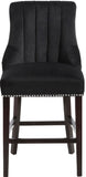 Oxford Velvet Contemporary Stool Set - Elegant Black Upholstered Design for Stylish Seating