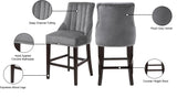Oxford Velvet Contemporary Stool Set - Elegant Black Upholstered Design for Stylish Seating