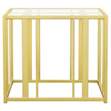 Adri Rectangular Glass Top Side End Table Matte Brass