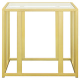 Adri Rectangular Glass Top Side End Table Matte Brass