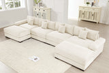 DESEO 170" 4-Seater Sofa with 2 Ottomans