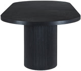 Belinda Mid-Century Modern Solid Wood Dining Table with Unique Fluted Bases and Adjustable Leaves