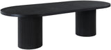 Belinda Mid-Century Modern Solid Wood Dining Table with Unique Fluted Bases and Adjustable Leaves