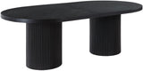 Belinda Mid-Century Modern Solid Wood Dining Table with Unique Fluted Bases and Adjustable Leaves